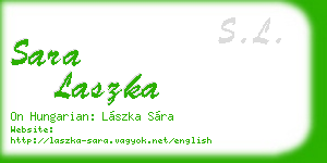 sara laszka business card