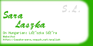 sara laszka business card